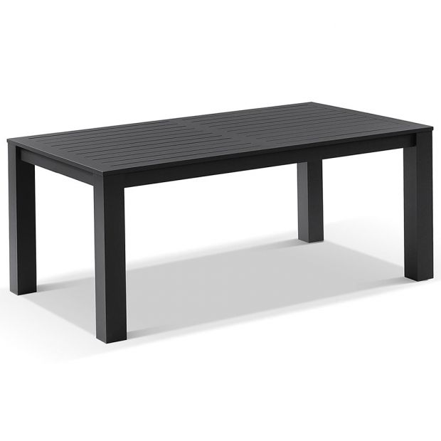 SANTORINI 1.8M OUTDOOR RECTANGLE ALUMINIUM DINING TABLE WITH 6 HERMAN ROPE CHAIRS