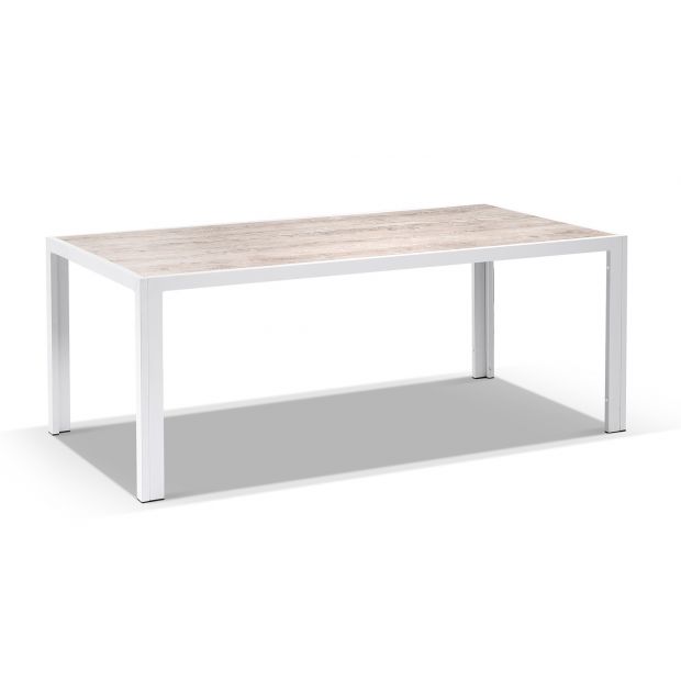 ALPINE OUTDOOR 1.85M ALUMINIUM AND CERAMIC RECTANGLE DINING TABLE