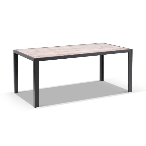 ALPINE OUTDOOR 1.85M ALUMINIUM AND CERAMIC RECTANGLE DINING TABLE