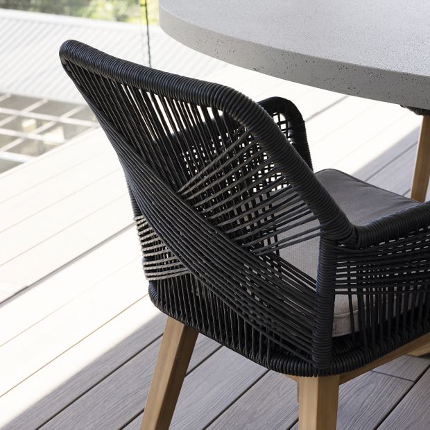 BAROSSA ACACIA AND ROPE OUTDOOR DINING CHAIR