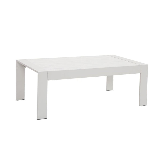 Paris 5 Seater White Aluminium Sofa Lounge Set - Light Grey Cushion
