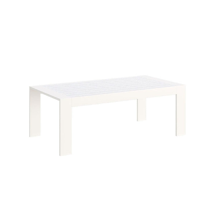 Paris 5 Seater White Aluminium Sofa Lounge Suite - Grey Cushion