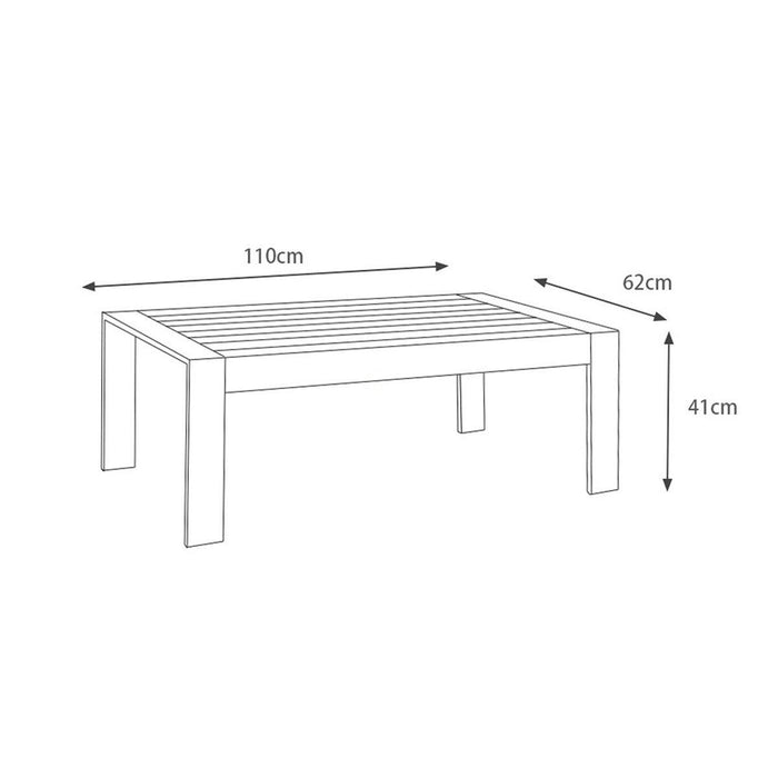Paris 6 Seater White Aluminium L-Shaped Sofa Lounge Set - Grey Cushion