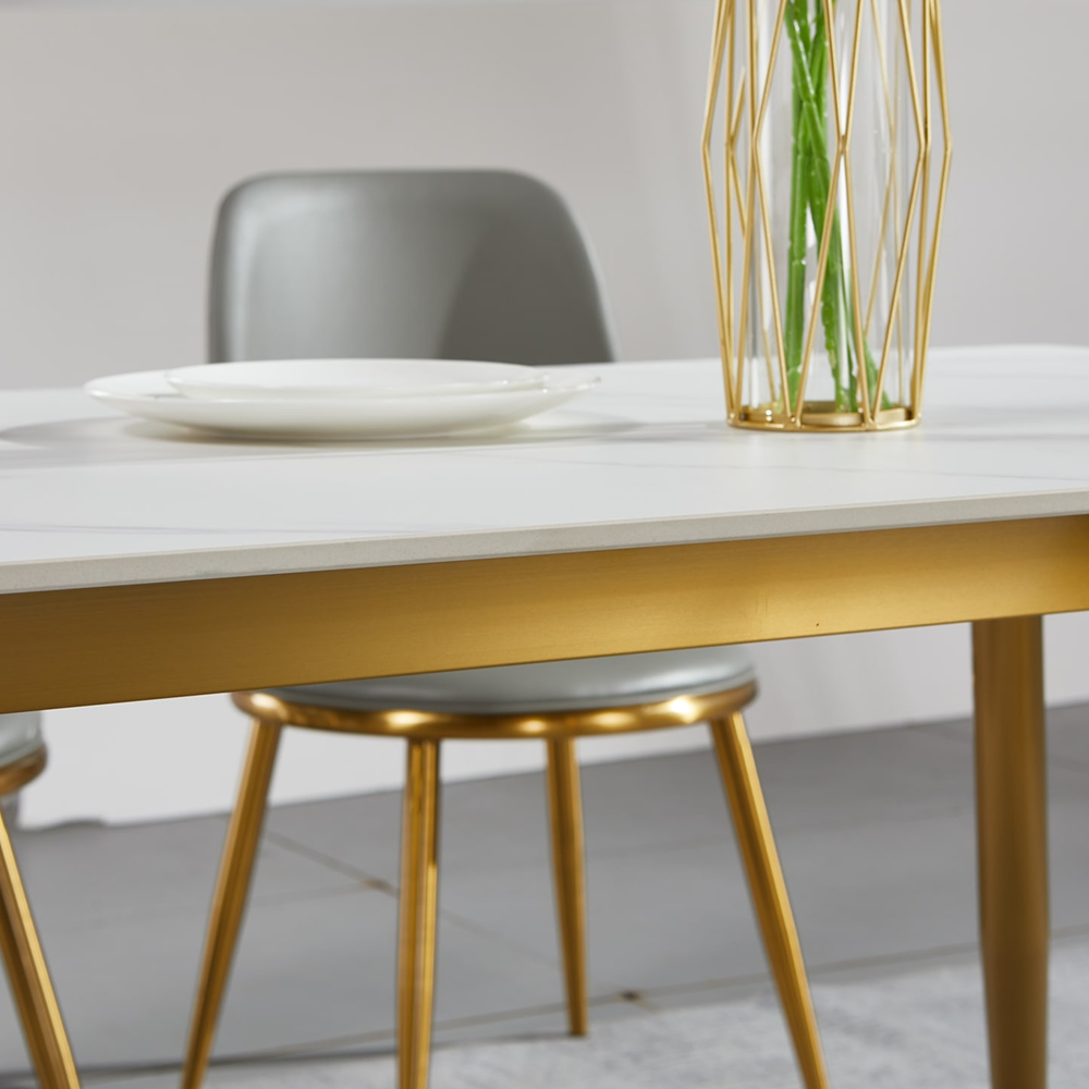 Telsa Dinning Gold Leg- White Top