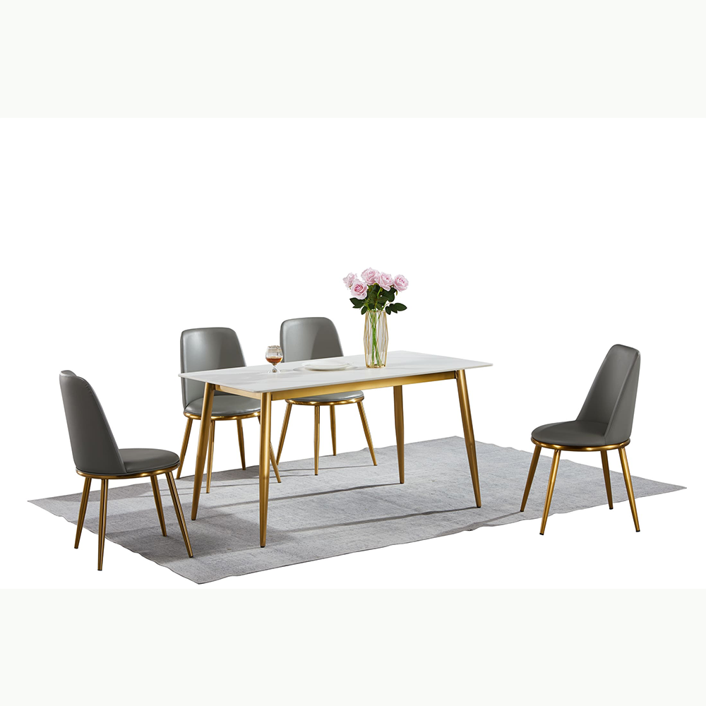Telsa Dinning Gold Leg- White Top