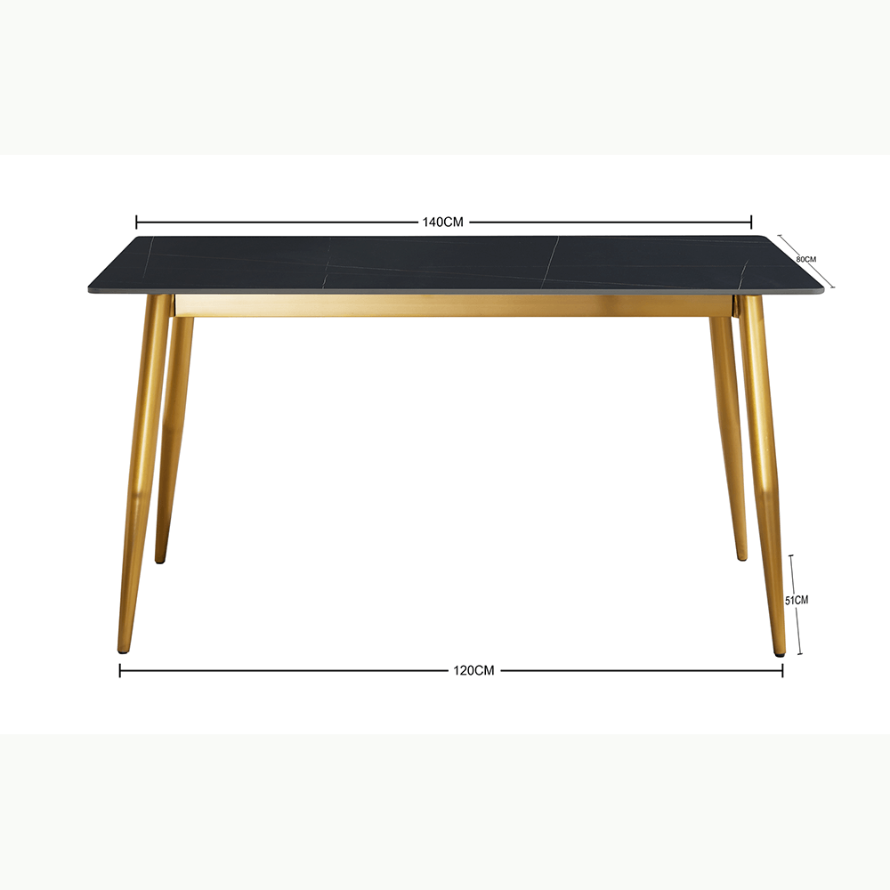 Telsa Dinning Gold Leg- Black Top