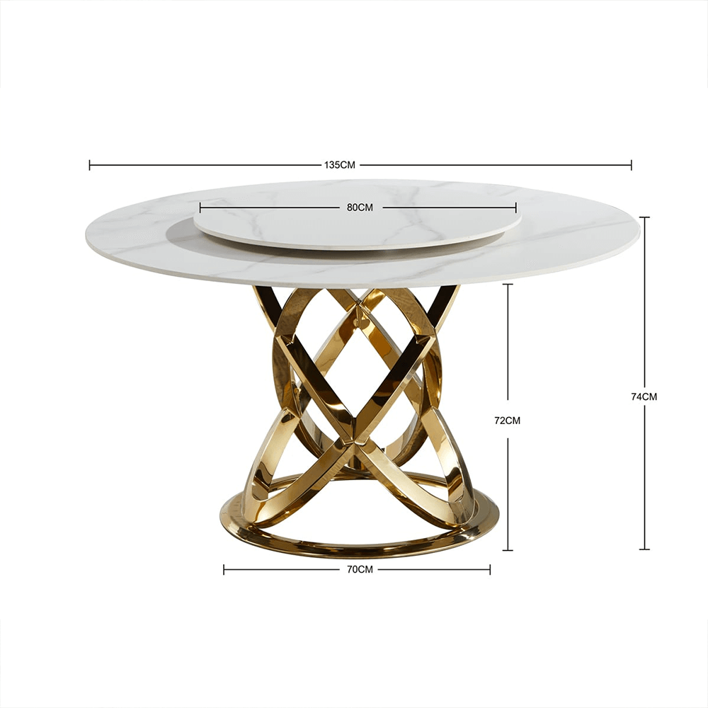 Newton Dinning Gold Leg- White Top
