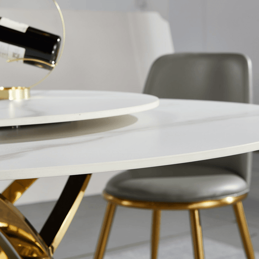 Newton Dinning Gold Leg- White Top