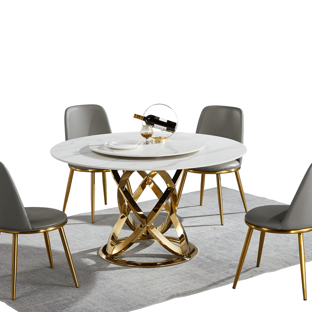 Newton Dinning Gold Leg- White Top