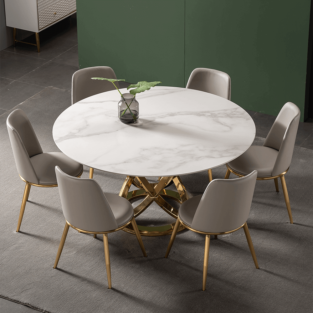 Newton Dinning Gold Leg- White Top