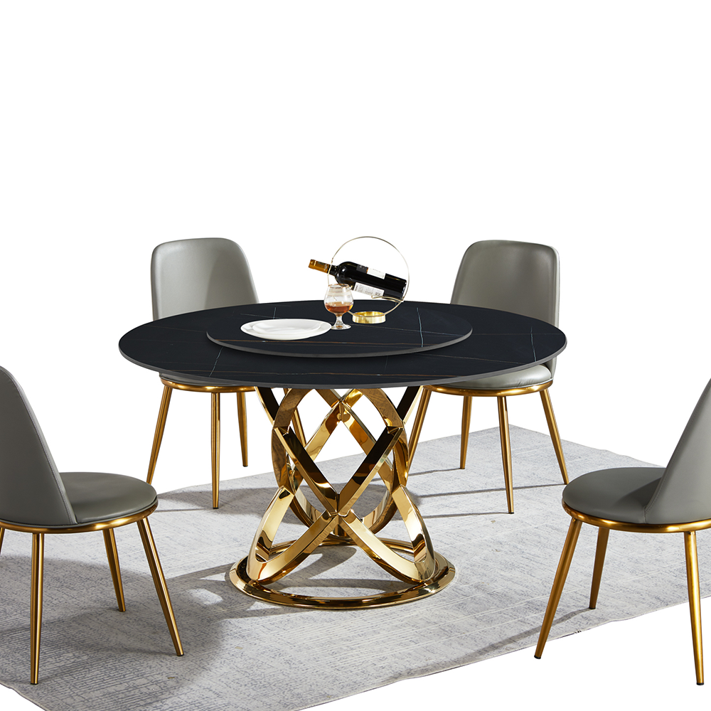 Newton Dinning Gold Leg- Black Top